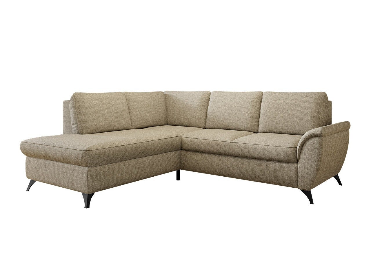 Canap D Angle Lincoln Brun Clair Fonction De Couchage Bo Te De