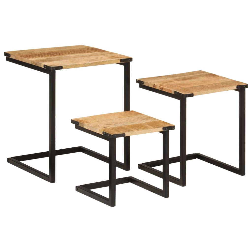 Tables Basses Gigognes Pcs Table D Appoint Table De Salon Bois