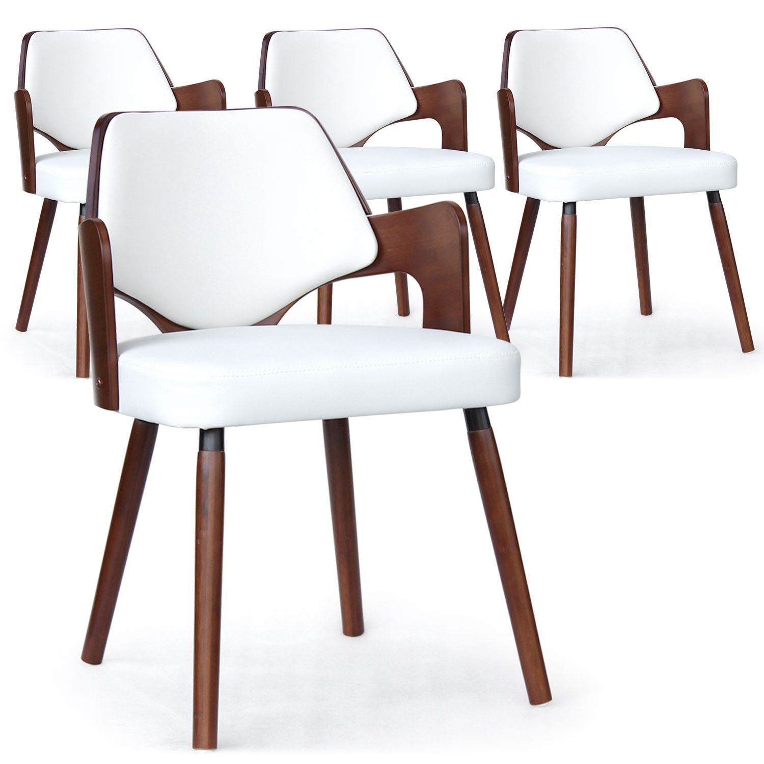 Lot De Chaises Scandinaves Dima Bois Noisette Et Blanc Leroy Merlin