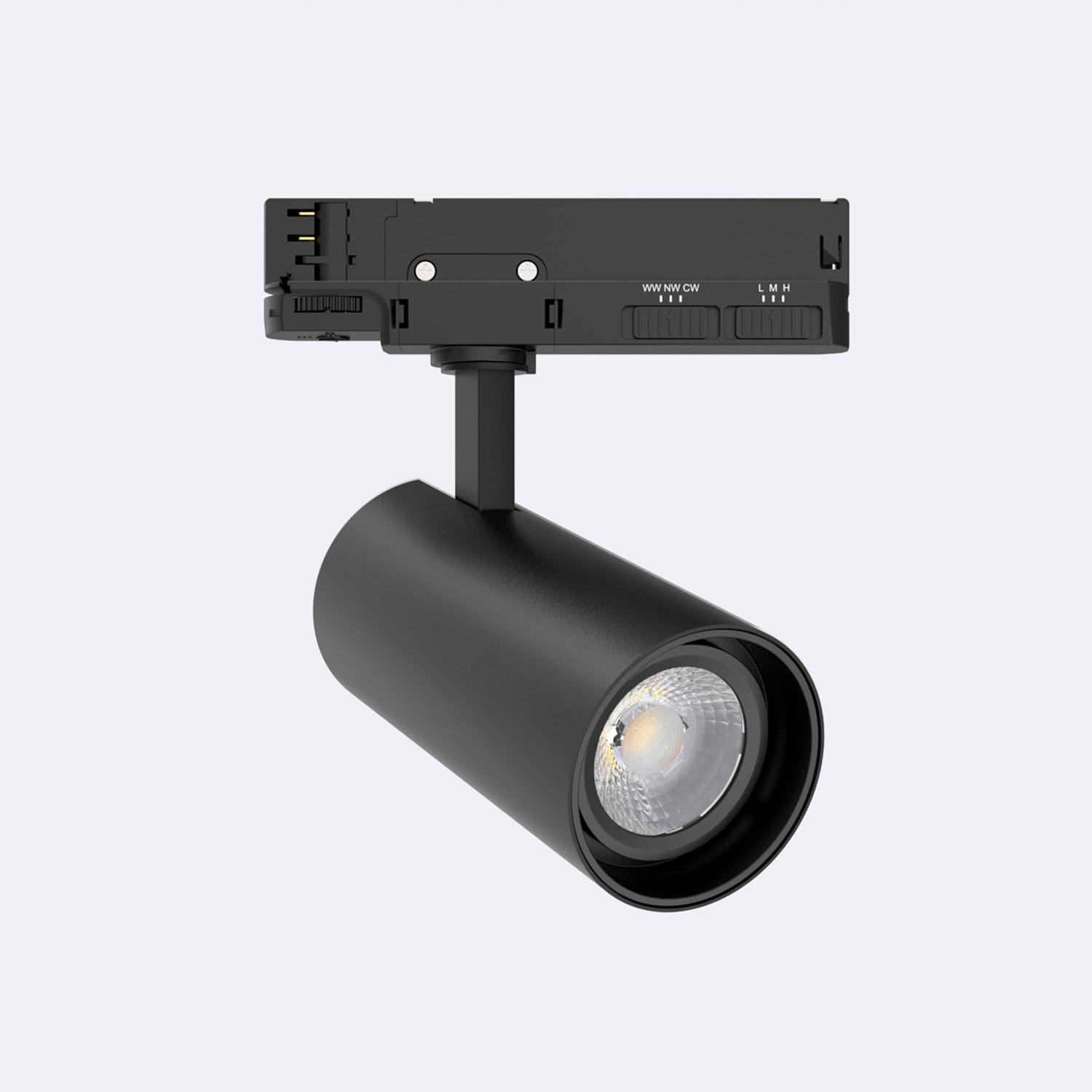 Spot Led Fasano W Pour Rail Triphas No Flicker Dimmable Noir Blanc