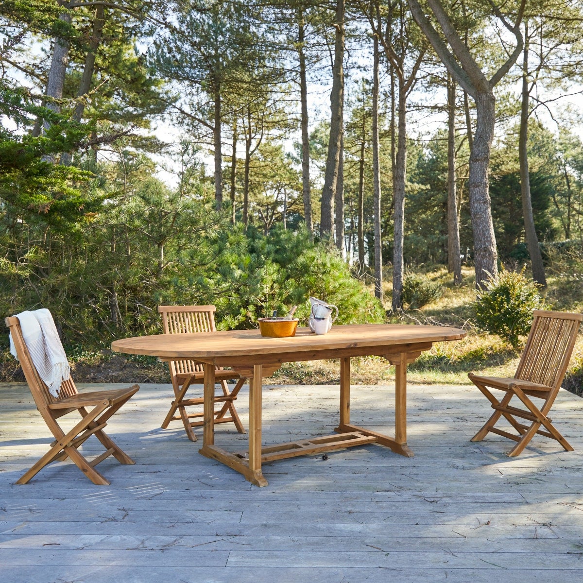 Tikamoon Table De Jardin Ovale En Acacia Massif Rallonge Pers