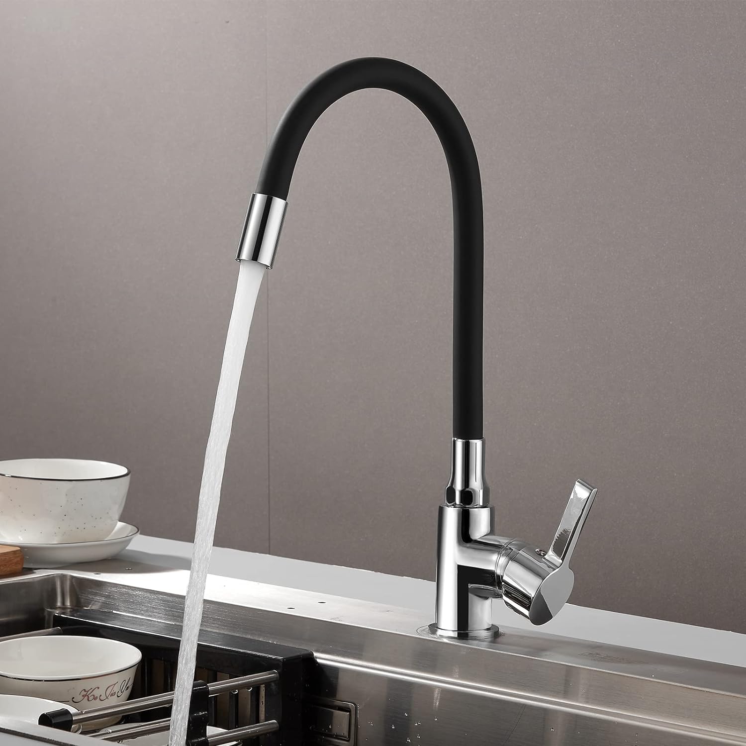 Robinet De Cuisine Flexible Bec Haut Orientable Librement Mitigeur