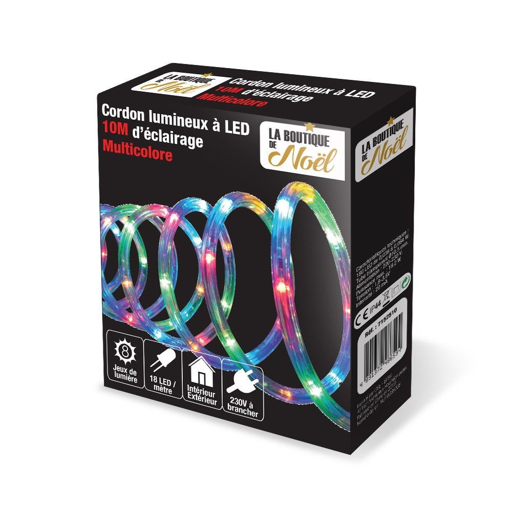 Cordon lumineux LED multicolore extérieure 6 10 18 ou 40 mètres