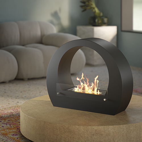 CHIMENEA BIO RUBY MODELO BOLONIA NEGRO Sistema TecnoAir Leroy Merlin