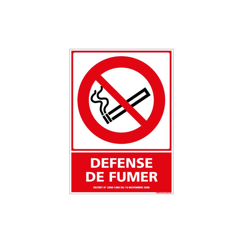 Panneau Defense De Fumer N X Mm Mati Re Adhesif Leroy