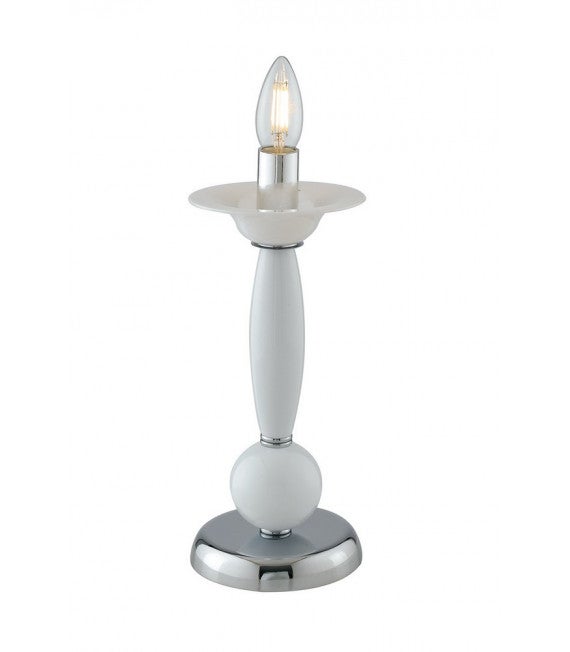 Lámpara de mesa ESTEFAN estilo candelabro de acrílico blanco Leroy Merlin