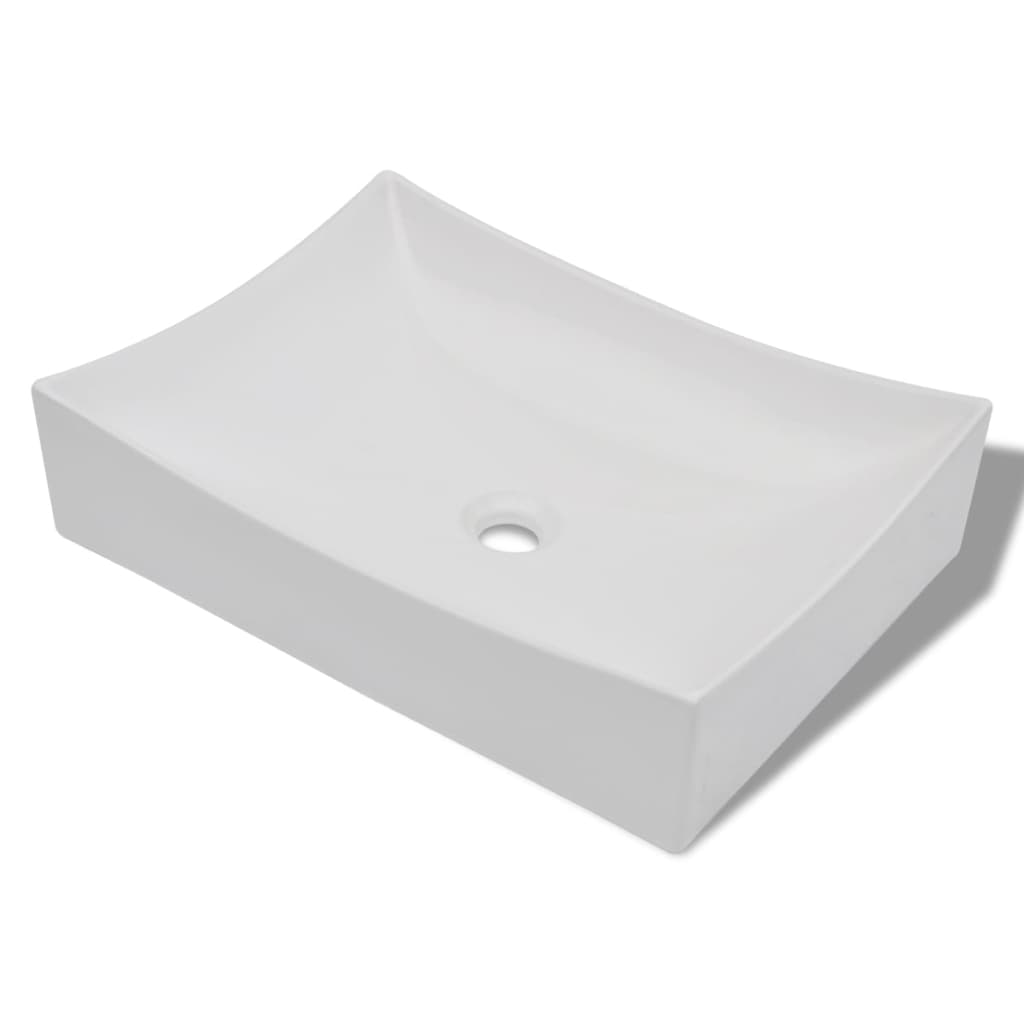 Lavabo de cerámica porcelana Art blanco con brillo Leroy Merlin