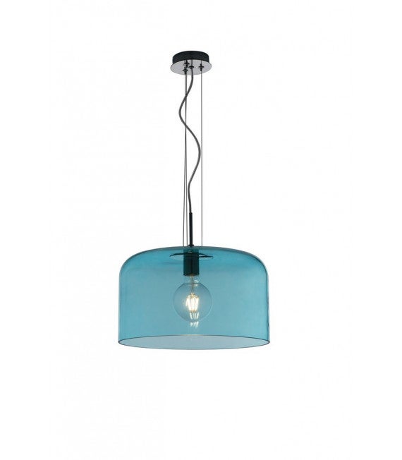 Lampe à suspension GIBUS en verre bleu 40 cm Leroy Merlin