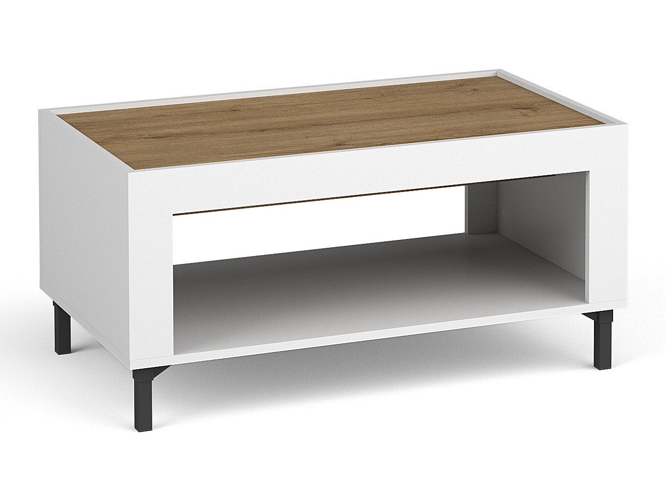 Table basse Ogden S109 Noir Mat blanc 47x56x97cm Stratifié D angle