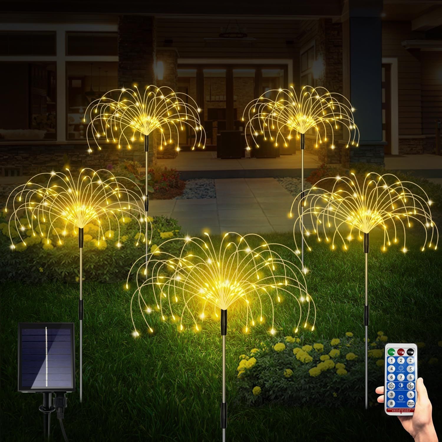 Paquet de 6 lampes solaires de jardin extérieures 8 Modes décoration