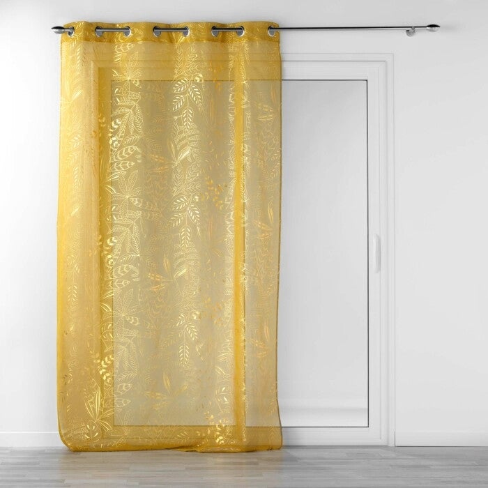 Panneau A Oeillets 140 X 280 Cm Voile Sable Imprime Metallise Belflor