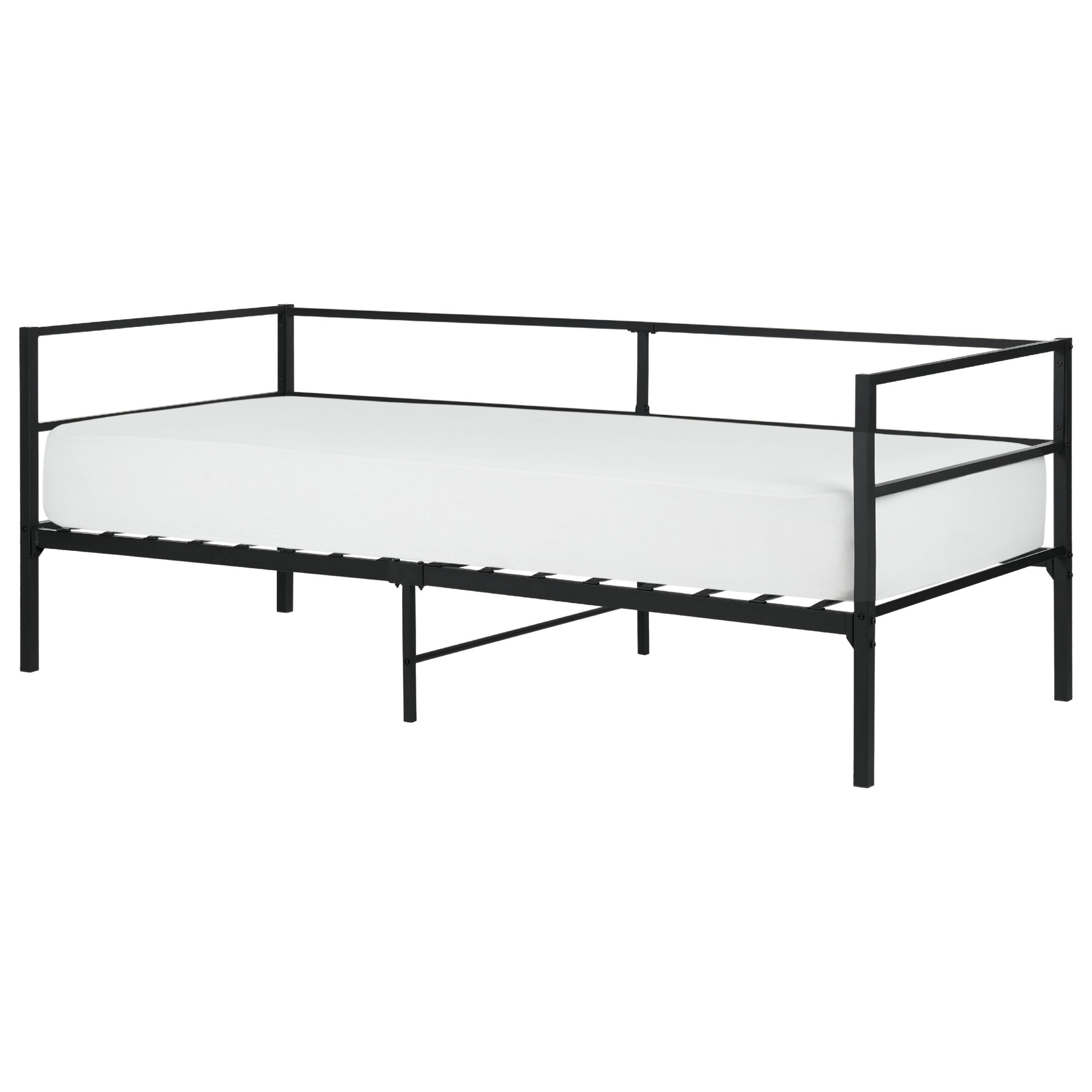 Beliani Cama Con Somier De Metal Negro X Cm Battut Leroy Merlin