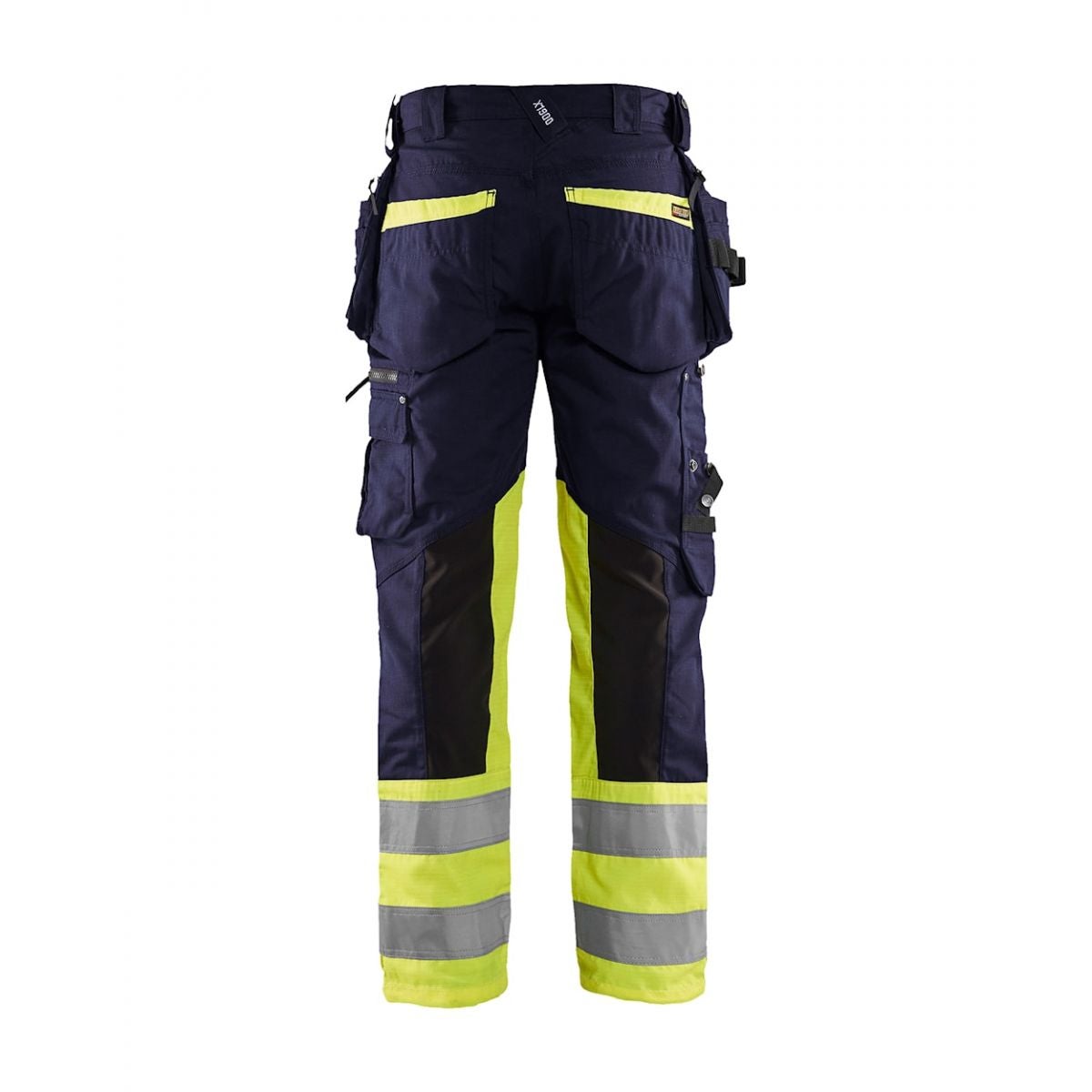 Pantalon Haute Visibilit Stretch Artisan Marine Et Jaune Fluo