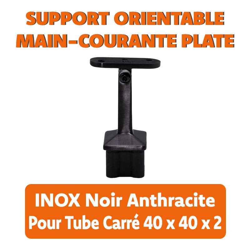 Support Orientable Main Courante Plate A Coller Sur Tube X X Mm