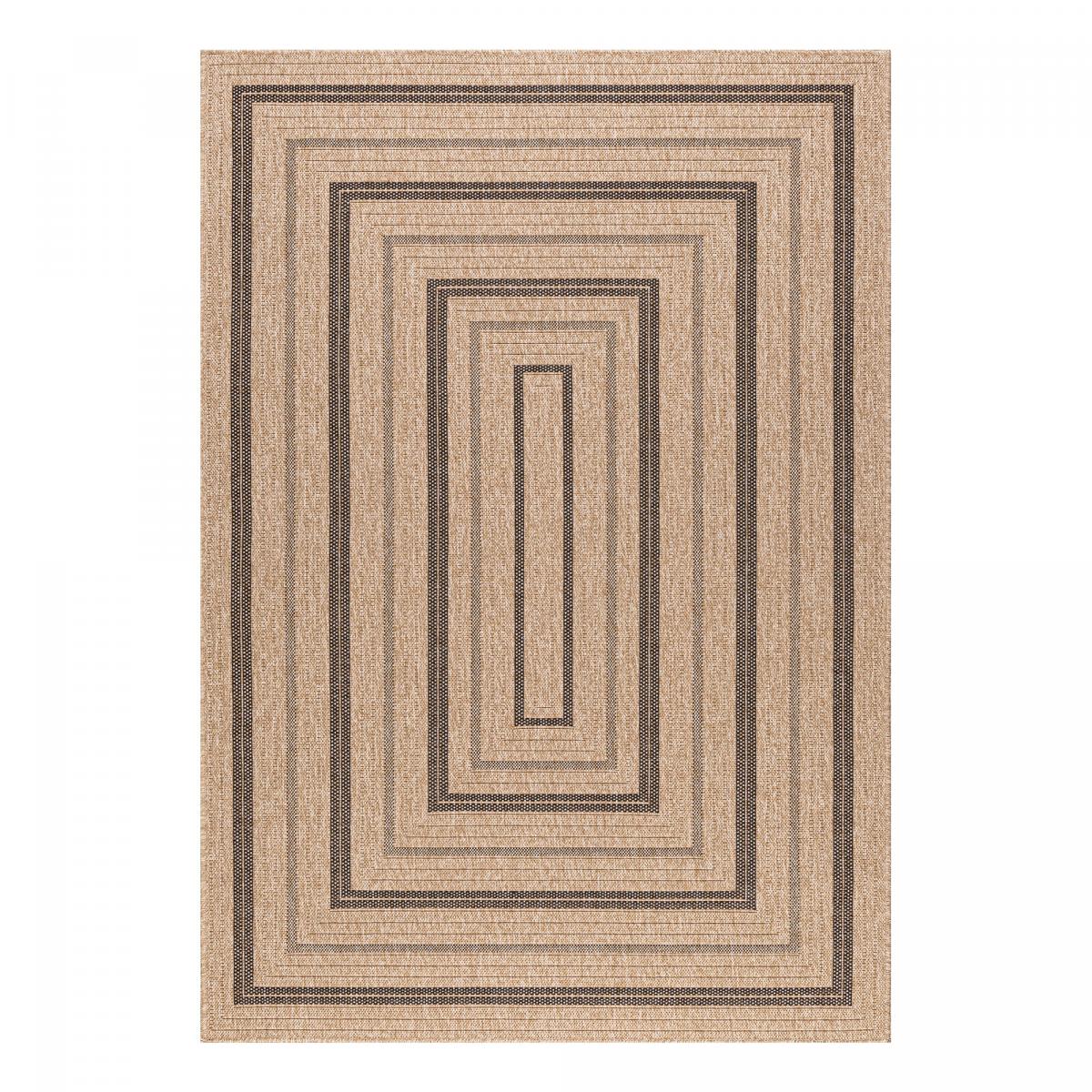 Tapis extérieur 80x150 tissé kilim beige et noir JUTE ART 5 Leroy Merlin