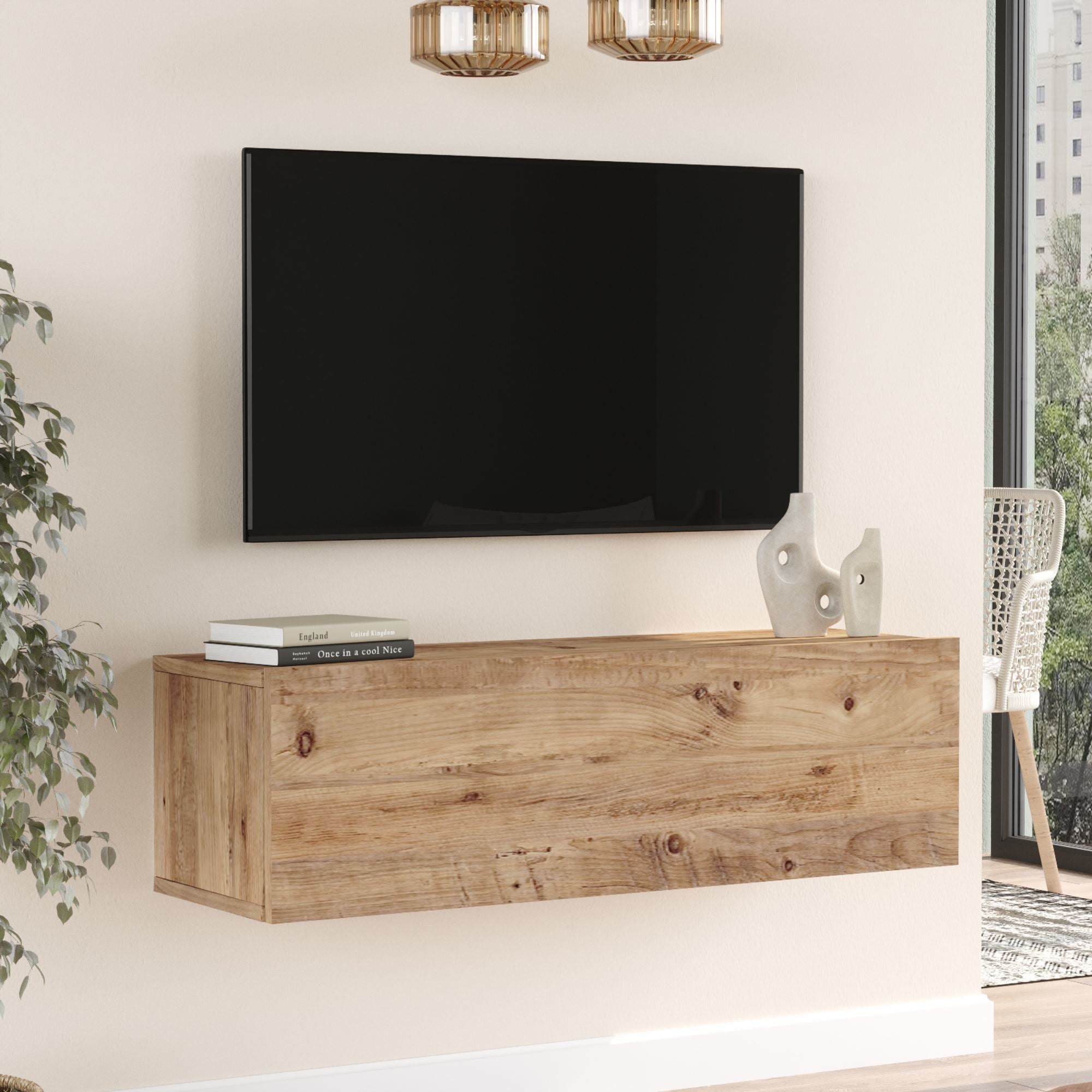 Meuble Tv Lapinlahti Porte X X Cm Effet Bois De Pin En