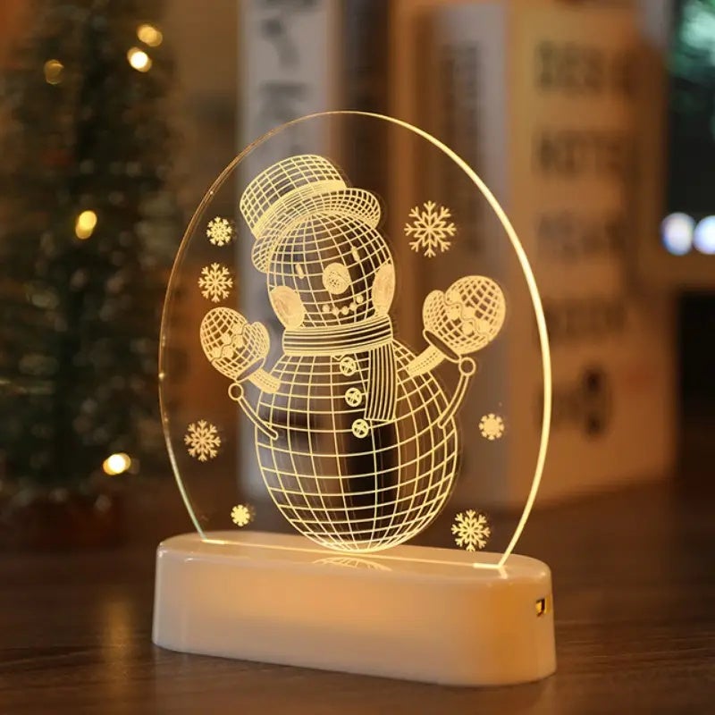 Joyeux Noël Père Noël Illusion 3D Veilleuse Jouets Lampe Bonhomme De