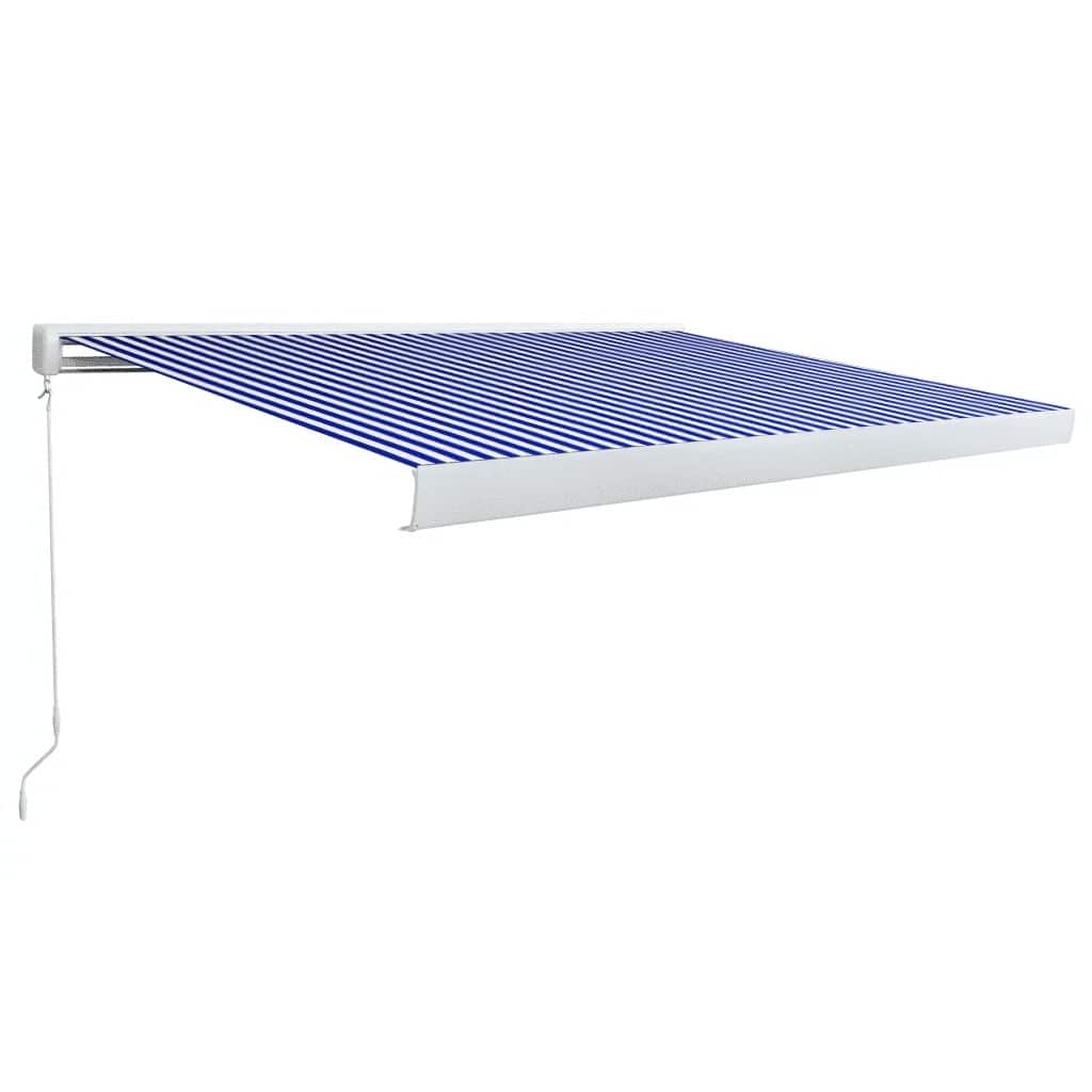 Toldo De Carrete Manual Azul Y Blanco 400x300 Cm Leroy Merlin