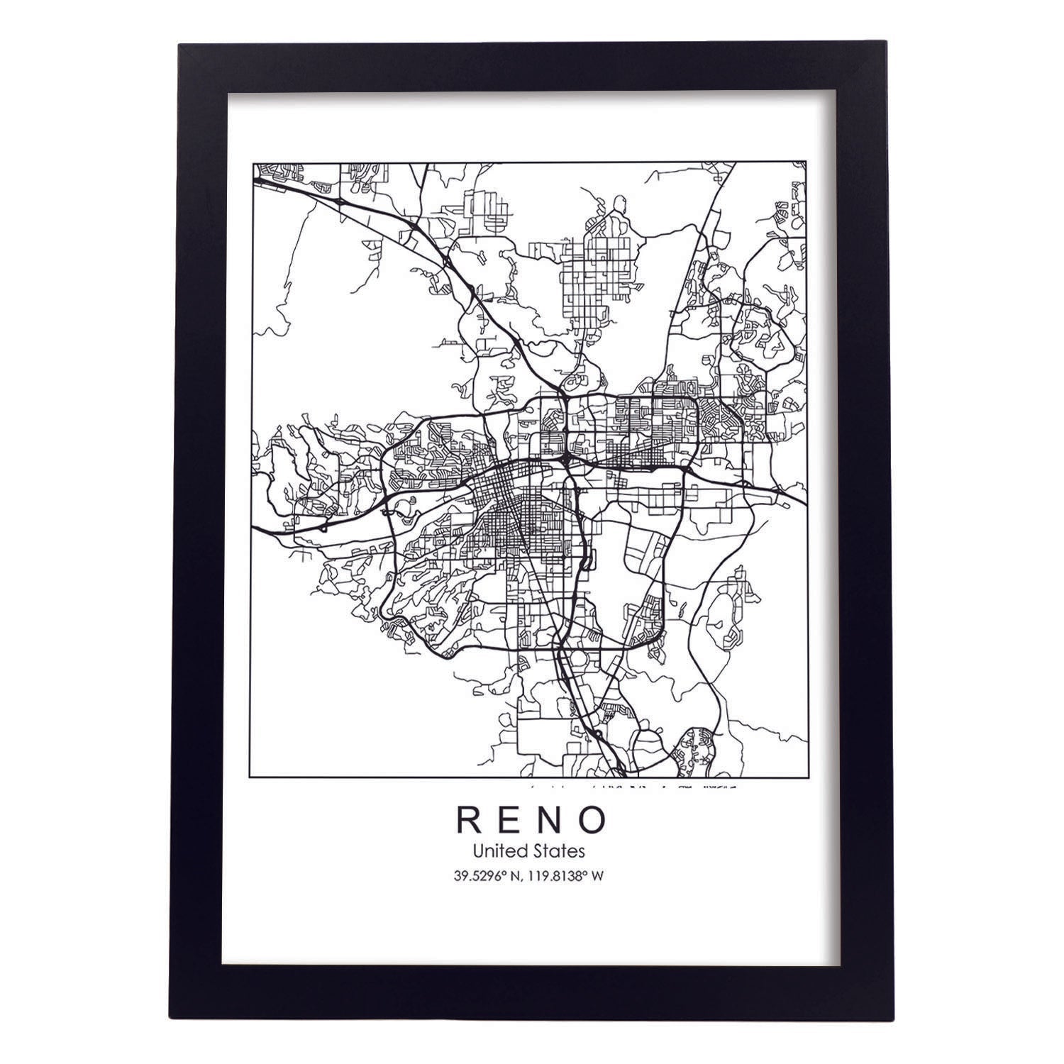 Poster Con Mapa De Reno Lámina De Estados Unidos Con Imágenes De Mapas