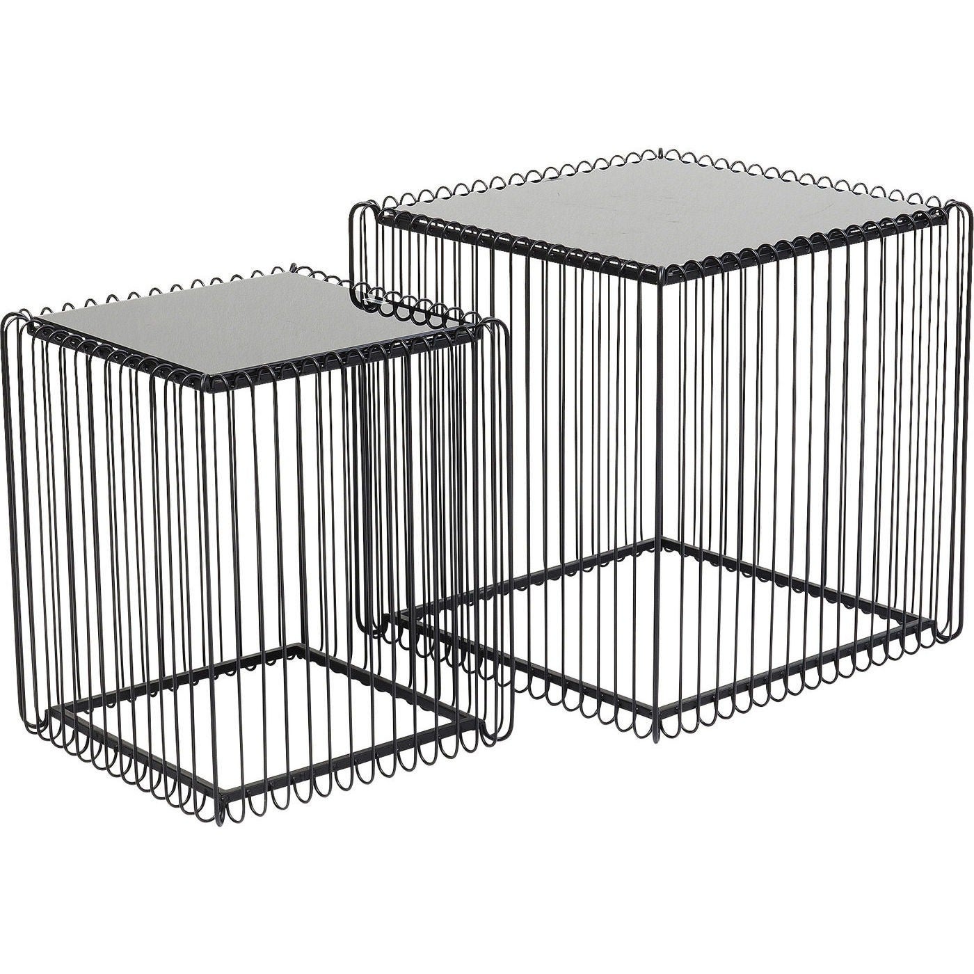 Tables D Appoint Carr Es Wire Noires Set De Kare Design Leroy Merlin