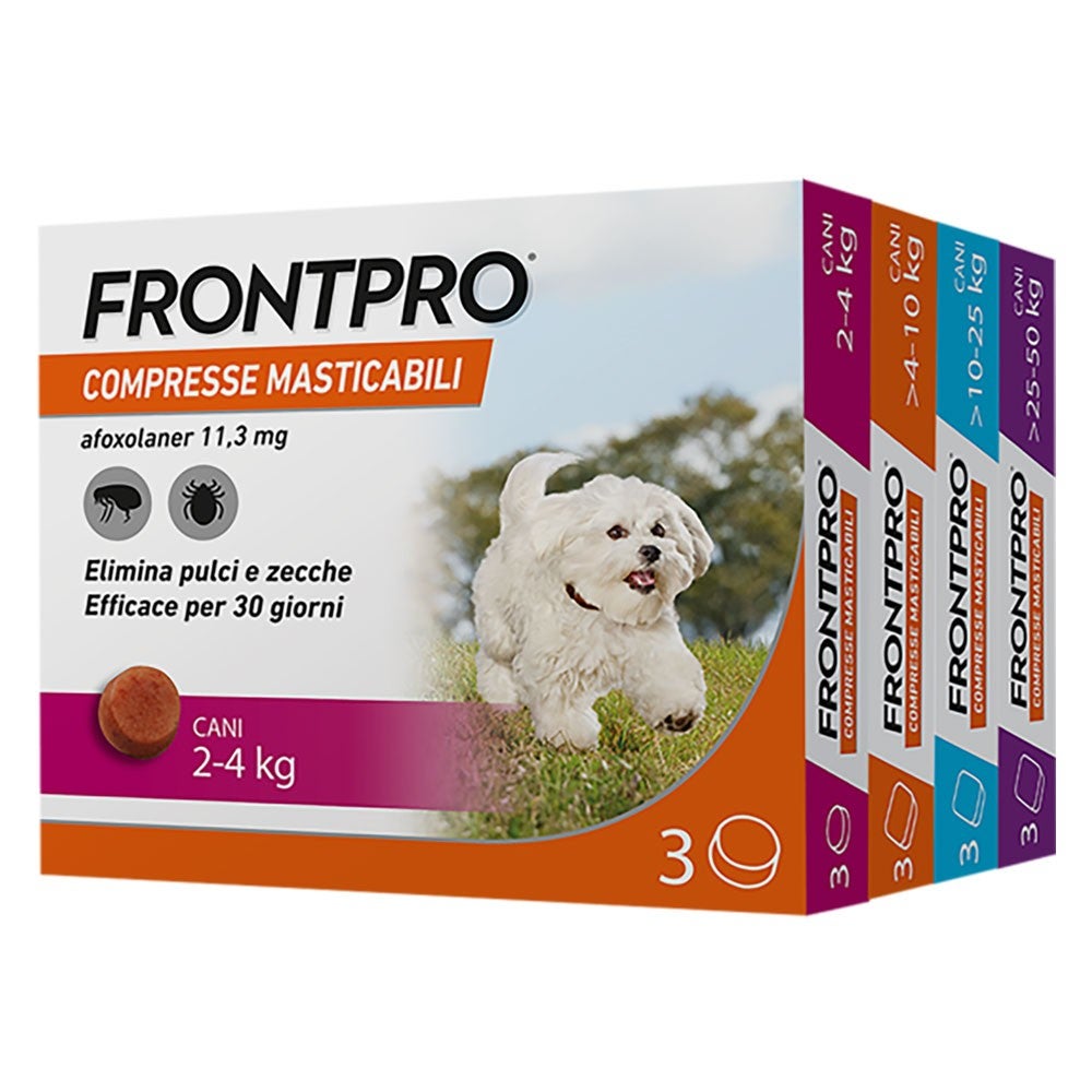 Compresse Antiparassitarie Masticabili Frontpro Cani Fino A Kg