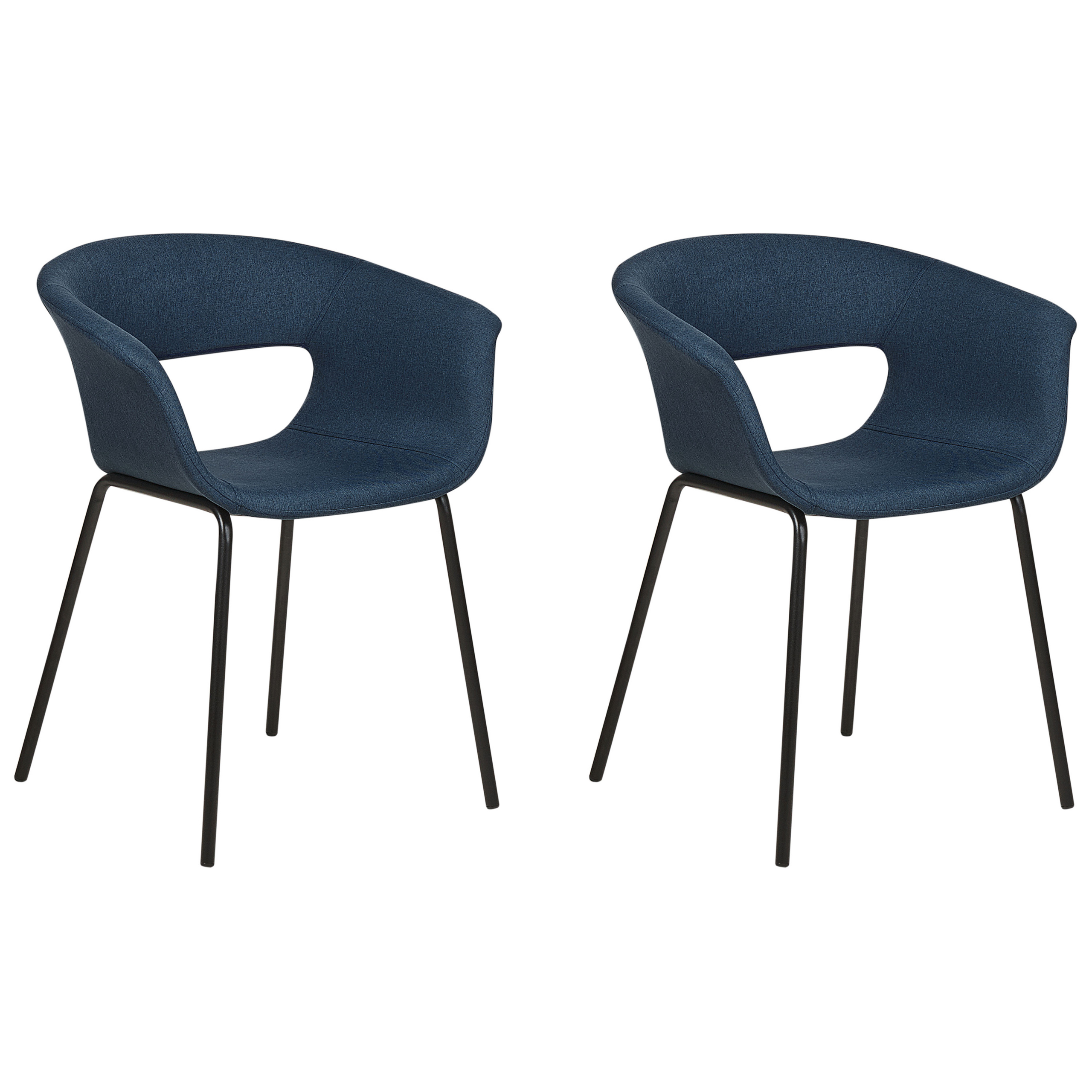 Beliani Conjunto De Sillas De Comedor Elma Azul Oscuro Leroy Merlin