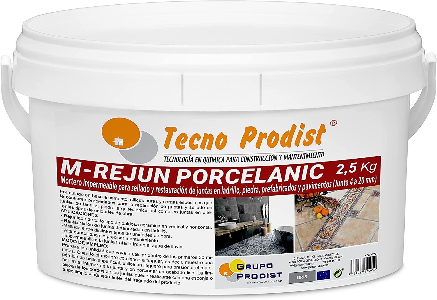 M REJUN PORCELANIC De Tecno Prodist Mortero Lechada Impermeable