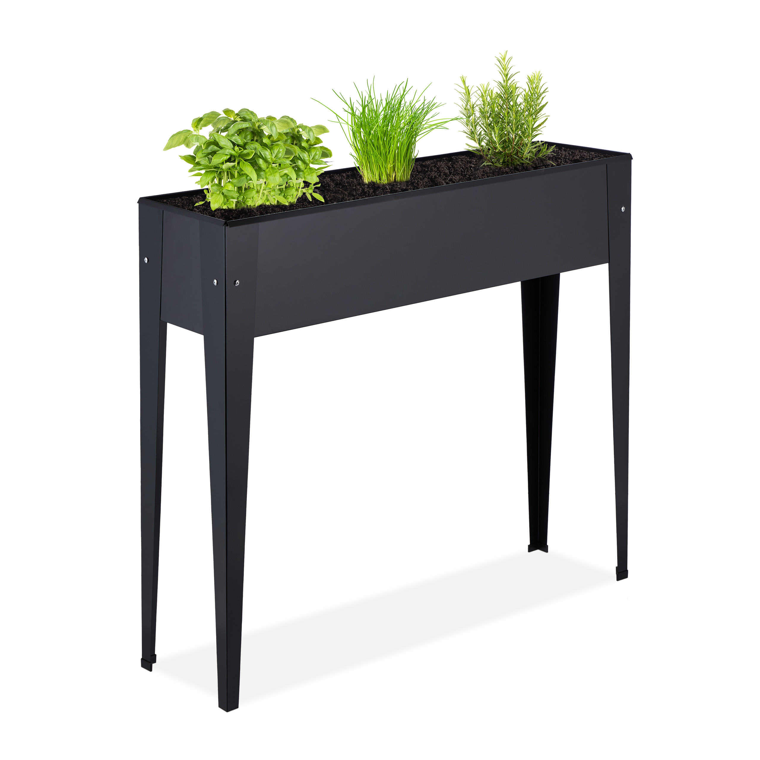 Relaxdays Huerto Urbano Metal Mesa Cultivo Compacta Patas Altas