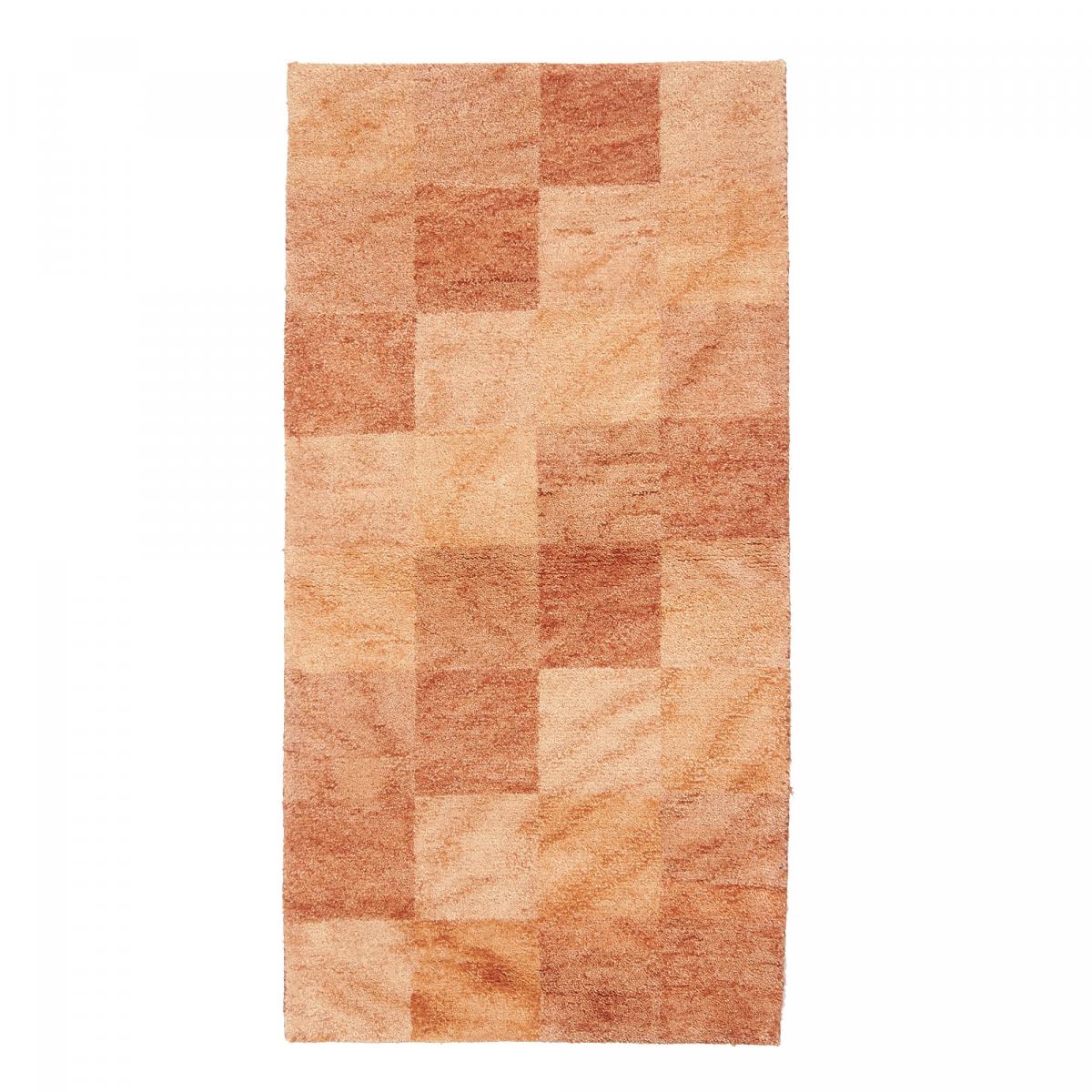 Tapis Shaggy X Rectangle Fait Main Orange Et Rouge En Laine Motif