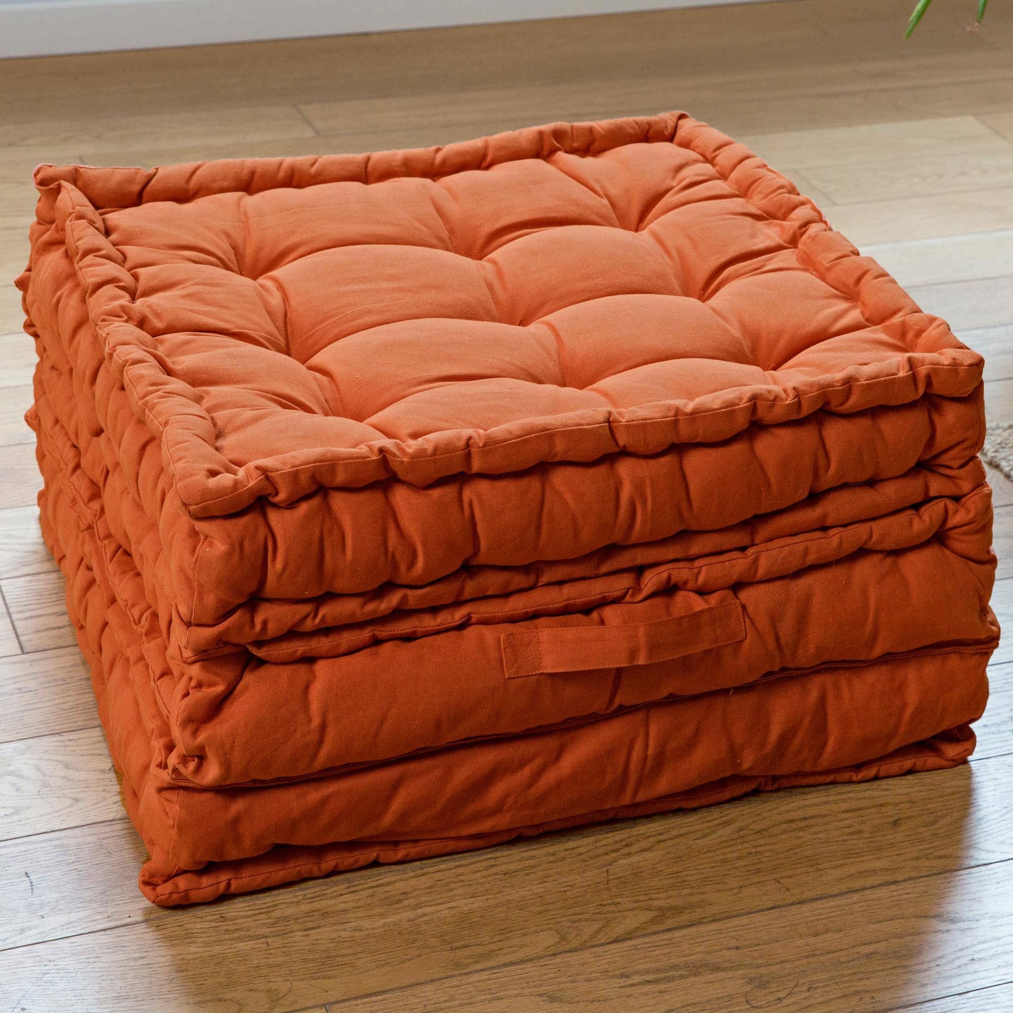 Coussin Matelas TRIPLE 60x60 Rouge Tomette En Coton Leroy Merlin