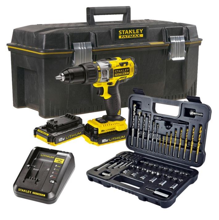 Stanley Perceuse A Percussion 18v Avec Coffret D Accessoires Et Boite A Outil Etanche Fmck625pr23 Leroy Merlin