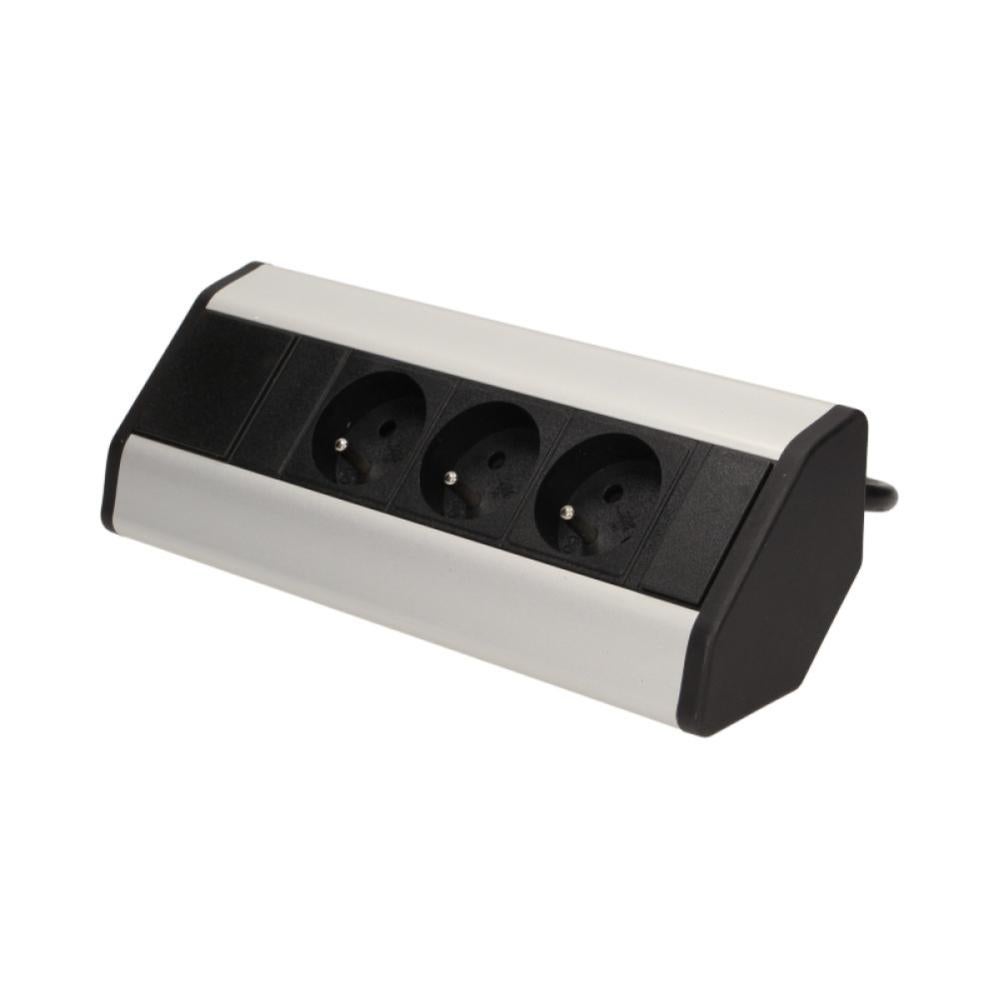 Bloc Prise De Bureau Avec 3 Prises 230v Et Cable 1 8 M Orno Leroy Merlin
