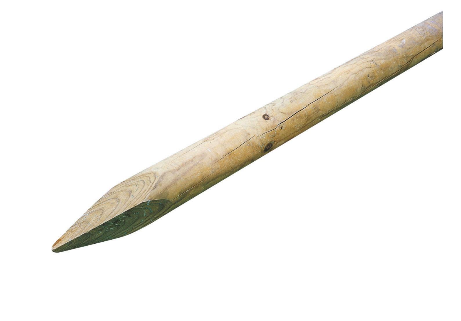 Poteau bois rond naturel, H.200 x l.7 x P.7 cm Leroy Merlin