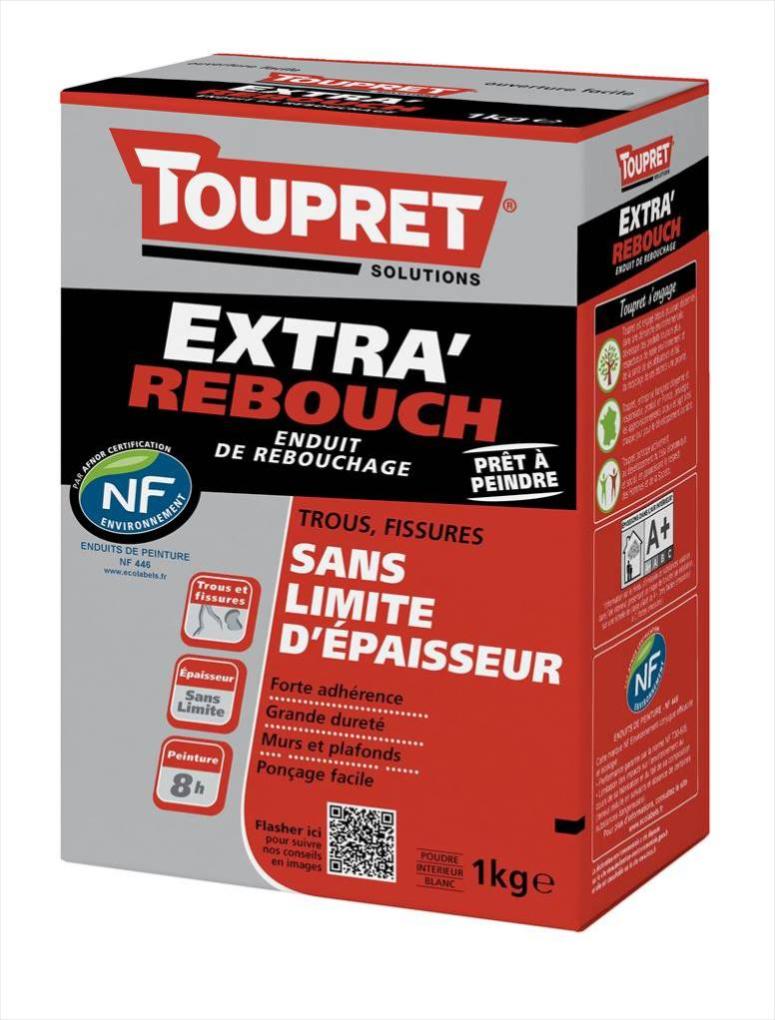 Enduit de rebouchage  TOUPRET Extra rebouch 1 kg en poudre 