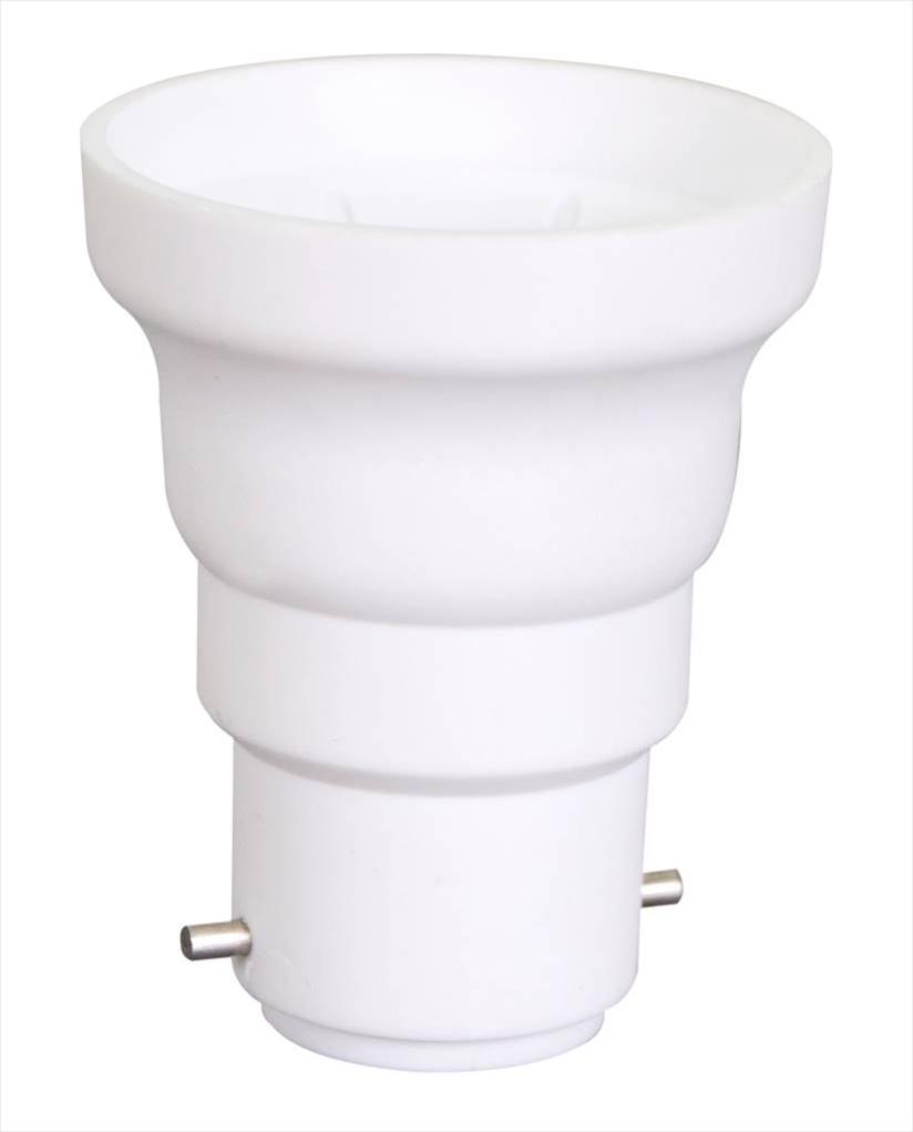 Transformateur de douille B22 vers E27 plastique blanc Max 60W, Tibelec