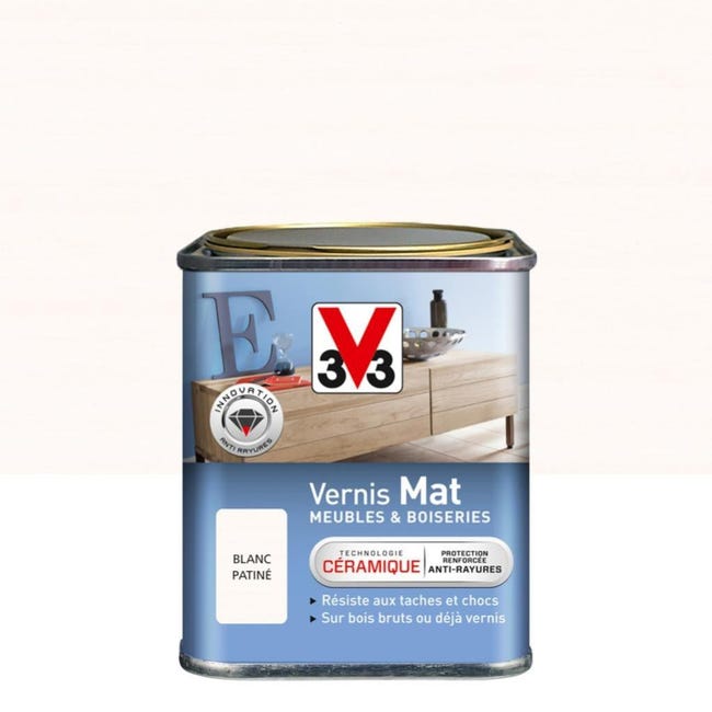 Vernis Meuble Et Objet V33 Blanc Patine Mat 0 25l Leroy Merlin