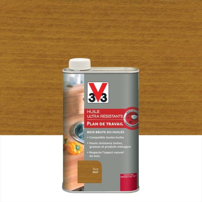 Huile Plan De Travail Resist Activ V33 Teck Mat 0 5 L Leroy Merlin