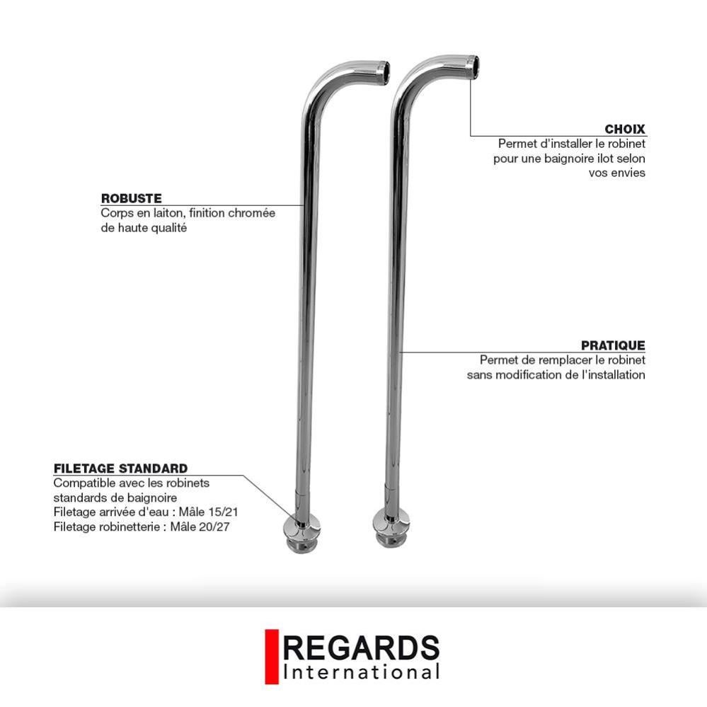 Lot De 2 Colonnettes Au Sol Male Male 20 X 27 20 X 27 Mm Leroy Merlin