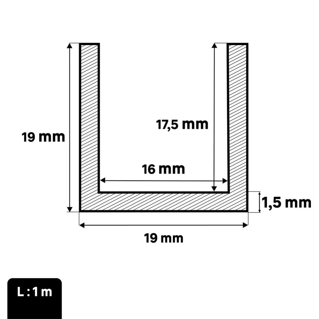 U Rectangulaire Aluminium Laquee Blanc L 1 M X L 1 9 Cm X H 1 9 Cm Leroy Merlin