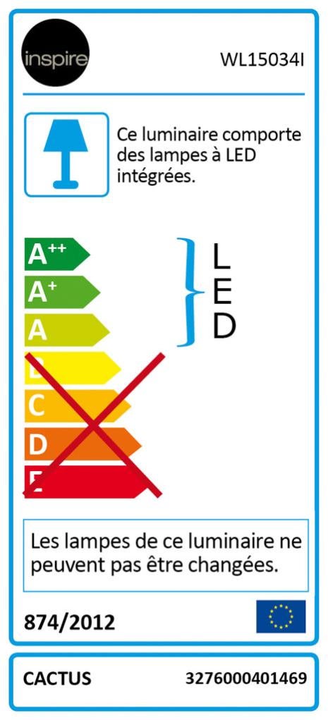 Applique Enfant Acrylique Blanc Led Integree Inspire Cactus Leroy Merlin