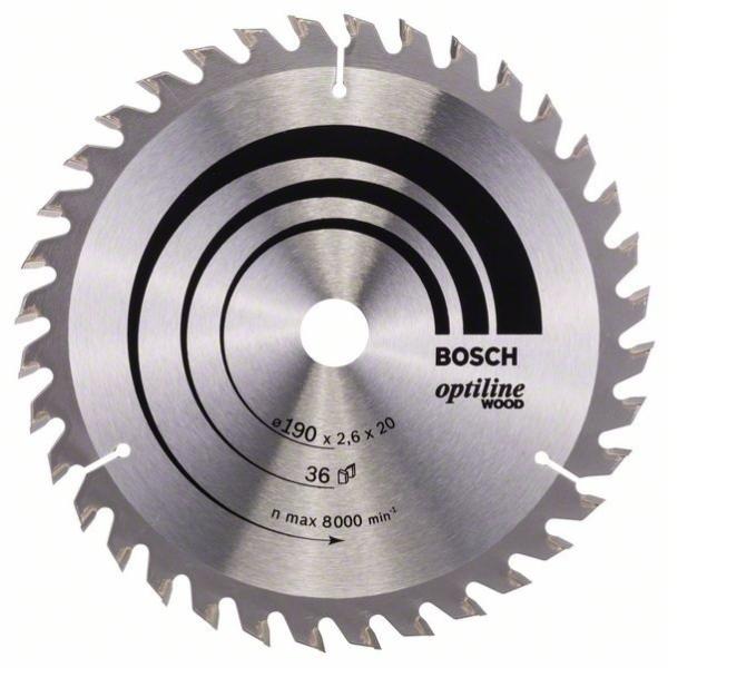 Bosch Lame De Scie Circulaire Optiline Wood 190 X 20 16 X 2 6 Mm 36 Dents Leroy Merlin
