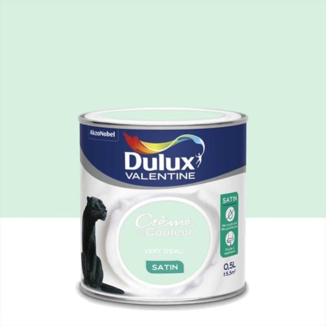 Peinture mur DULUX VALENTINE vert d'eau satiné 0.5 l | Leroy Merlin