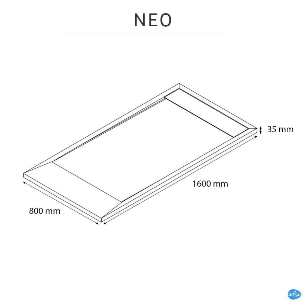 Receveur De Douche Standard Resine Blanc L 160 X L 80 Cm Neo Sensea Leroy Merlin