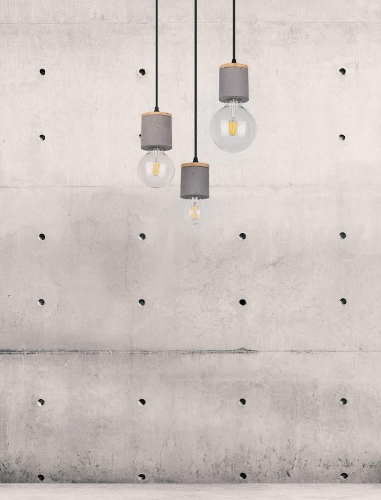 Suspension 3xe27 Max 60w Bois Gris Bebe D 30 Cm Leroy Merlin