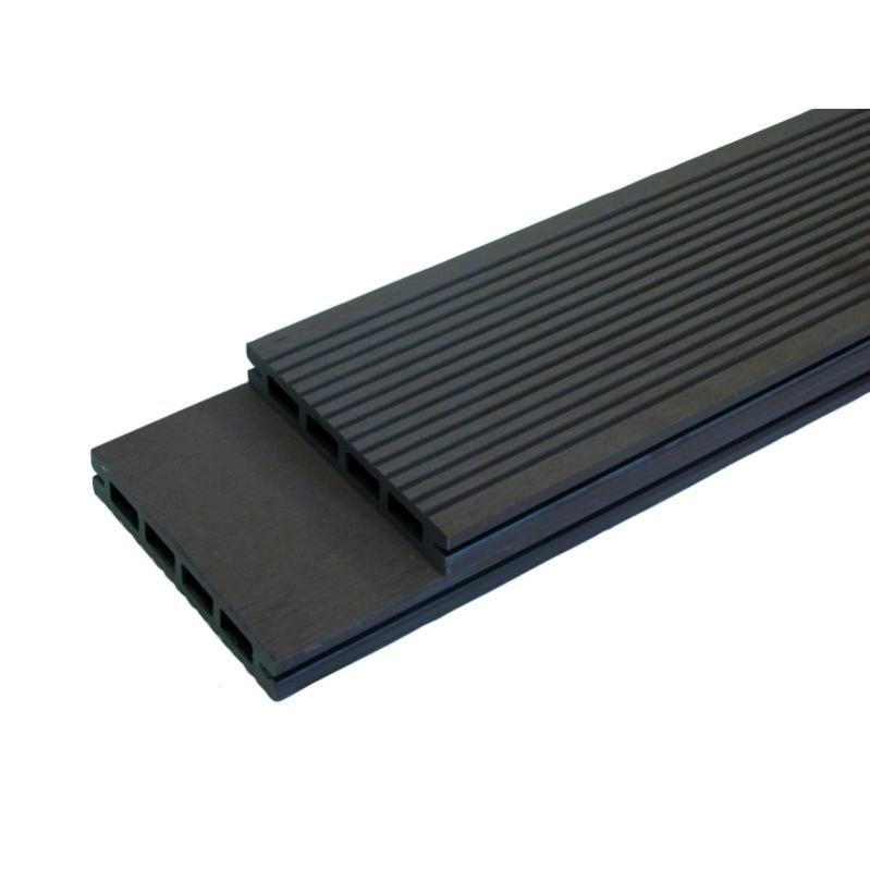 Lame Terrasse Bois Composite Alveolaire Gris Anthracite L 220 Cm L 12 Cm E 19 Mm Leroy Merlin