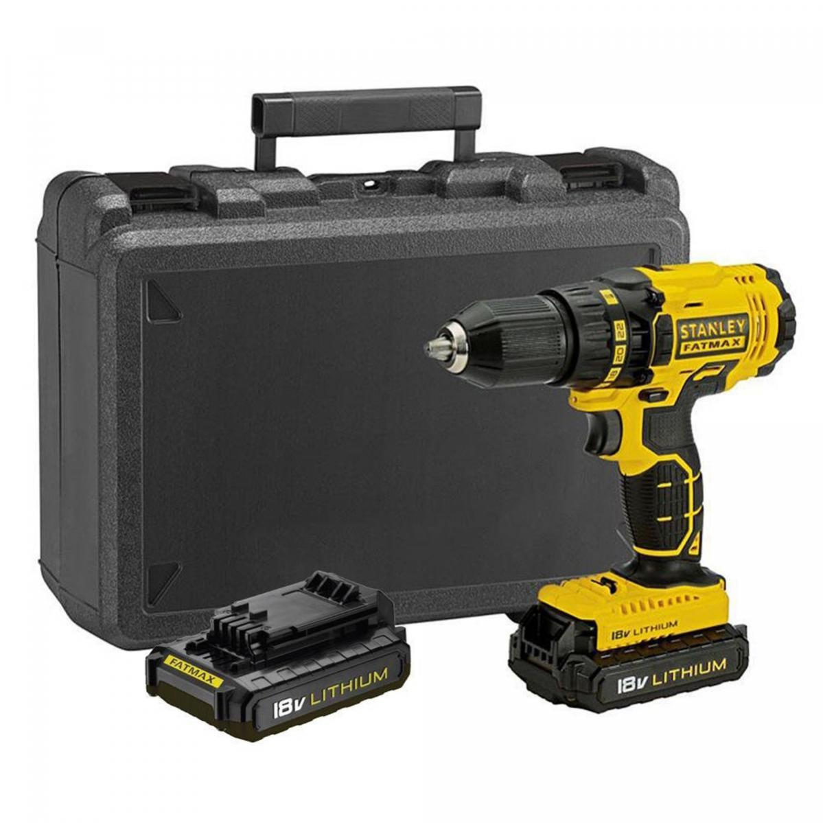 Perceuse Visseuse Sans Fil Stanley Fatmax 18v 2 Batteries 1 3 Ah Chargeur Fmc601c2k Mandrin Autoserrant 13 Mm Mallette Leroy Merlin