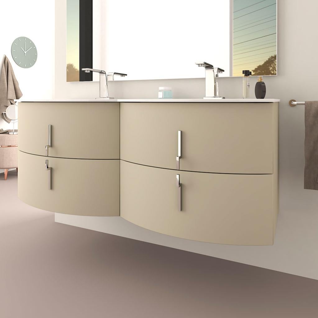 Meuble Double Vasque L 138 X H 55 X P 52 Cm Gris Naturel Sting Leroy Merlin