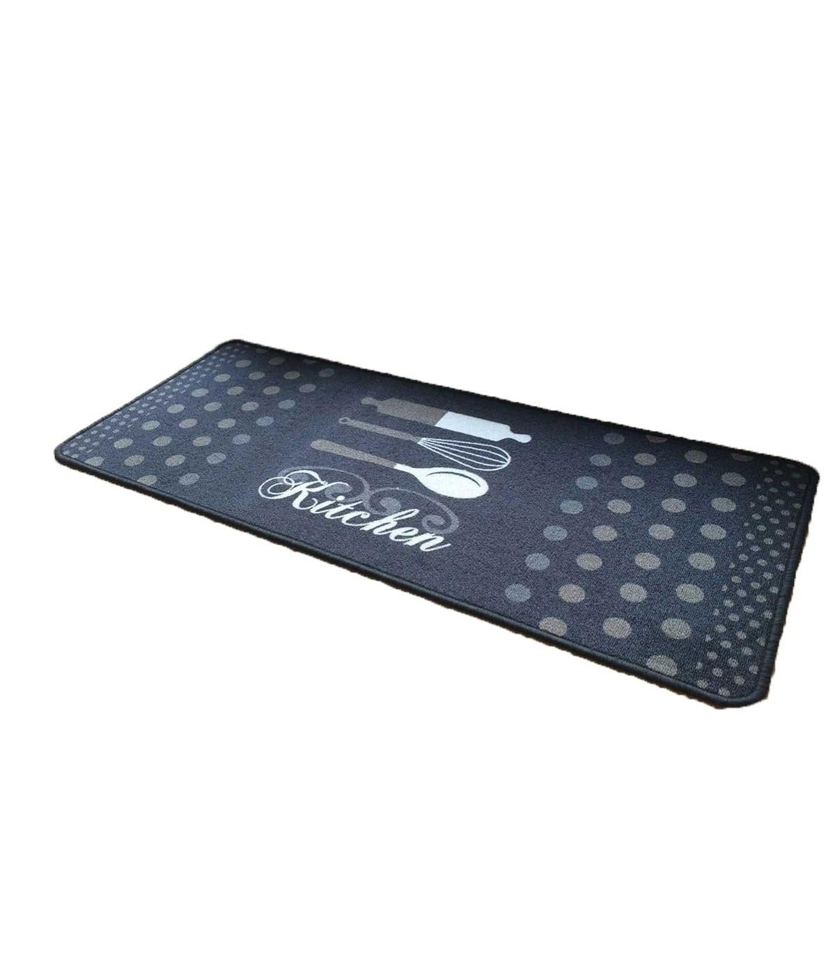 tapis de cuisine 67x180 cm rectangulaire vintage bleu cuisine adapte au chauffage par le sol leroy merlin