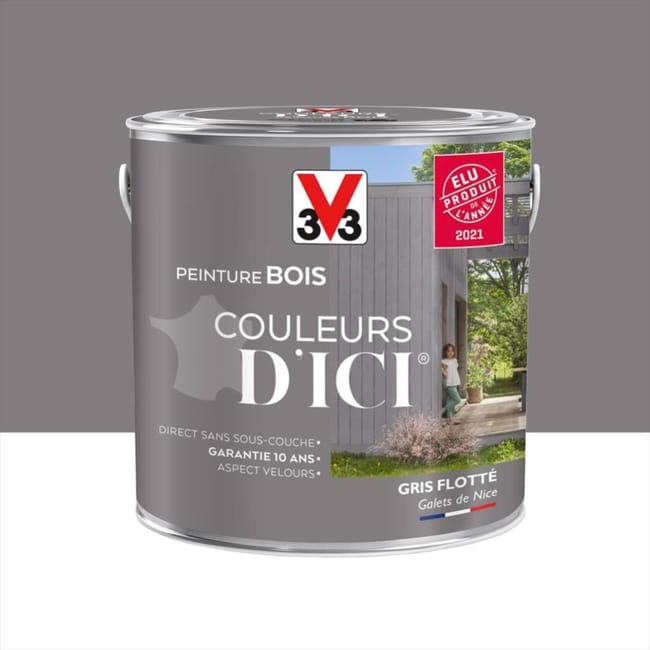 peinture bois exterieur couleurs d ici v33 gris flotte velours 2 l leroy merlin