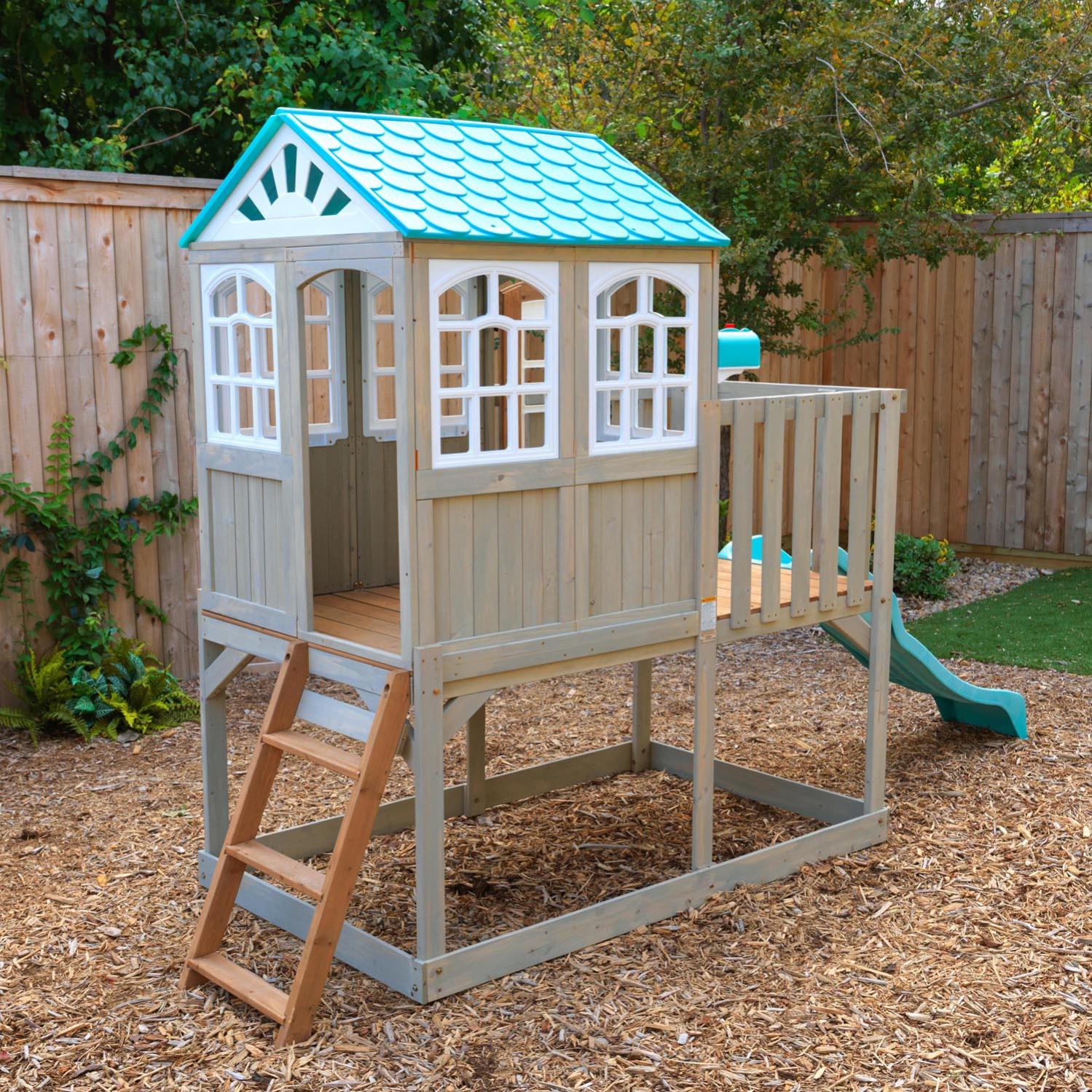  Cabane  Enfant  En Bois Avec Toboggan Highline Retreat 